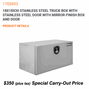 18x18x30 Stainless Steel Truck Box with Stainless Steel Door with Mirror-Finish Box and Door