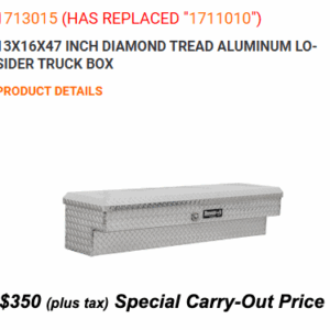 13x16x47 Inch Diamond Treat Aluminum Lo-Sider Truck Box